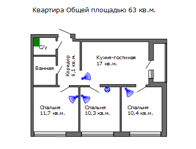Схема форсуночного увлажнителя для квартиры 40 метров